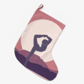 紫色のヨガ ラージクリスマスストッキング (正面 (吊り時))