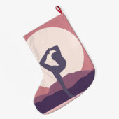 紫色のヨガ ラージクリスマスストッキング (裏面 (吊り時))