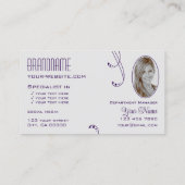 紫色のライトグレ華美ー(モノグラムと写真) 名刺 (裏面)