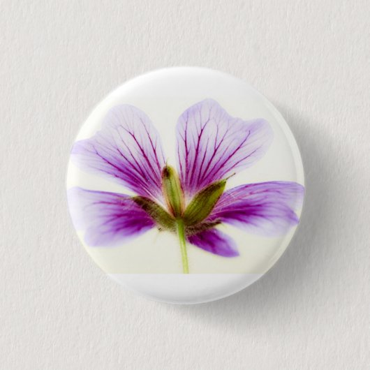 紫色のライトフラワータイルストーンコースター 缶バッジ (正面)