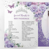 紫色のライラックの花のシルバーQuinceañera15プログラム 三つ折り招待状 (内部最初)
