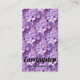 紫色のライラックの花イヤリングカード 名刺