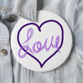 紫色のラブハートピンボタン 缶バッジ (インサイチュ)