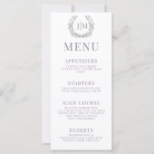 紫色のラベエレガントンフローララス結婚トのメニュー (正面)