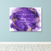 紫色のラベンダーと金ゴールドの水結婚色の キャンバスプリント (インサイチュ (ウッドフロア))