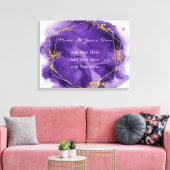 紫色のラベンダーと金ゴールドの水結婚色の キャンバスプリント (インサイチュ (リビング))