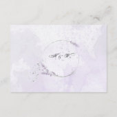 紫色のラベンダーのウェディングレセプション詳細 エンクロージャーカード (裏面)