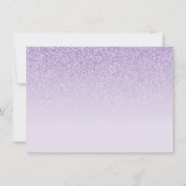 紫色のラベンダーのグリッター感謝してい写真you Sweet 16 サンキューカード (裏面)