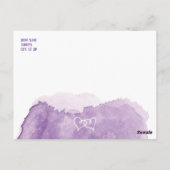 紫色のラベンダーの水彩結婚式の日付を保存 ポストカード (裏面)