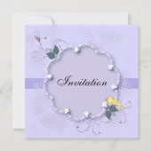 紫色のラベンダーの第80誕生会| DIYの文字 招待状 (正面)