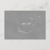 紫色のラベンダーの結婚披露宴詳細エンク エンクロージャーカード (裏面)