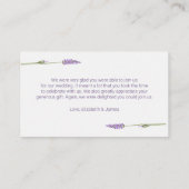 紫色のラベンダーの花ありがとう プレイスカード (裏面)