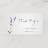 紫色のラベンダーの花ありがとう プレイスカード (正面)