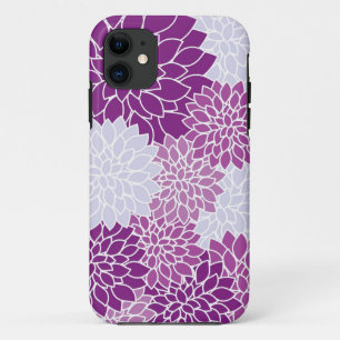 紫色のラベンダーの花のパターン iPhone 11 ケース