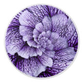 紫色のラベンダーの花の周りのセラミックのドローつまみ セラミックノブ (正面)