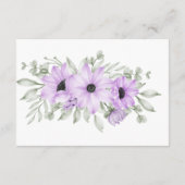 紫色のラベンダーの花の結婚スクリプト エンクロージャーカード (裏面)
