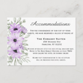 紫色のラベンダーの花の結婚スクリプト エンクロージャーカード