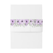 紫色のラベンダーの花の結婚スクリプト 招待状ベリーバンド (裏面例)