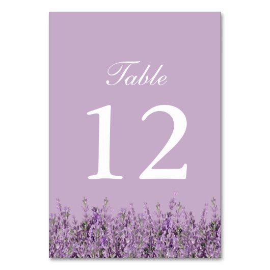 紫色のラベンダーの花の結婚式のテーブル数 テーブルナンバー (正面)