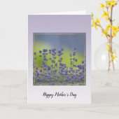 紫色のラベンダーの花の美しい瞬間カード カード (黄色い花)