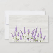 紫色のラベンダーの花ウェディングRSVP 出欠カード (裏面)