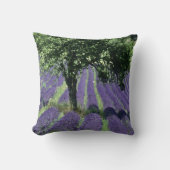 紫色のラベンダーの花オリーブの木のアート絵画ズ クッション (正面)