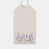 紫色のラベンダーの花ブライダルシャワー ギフトタグ (裏面)