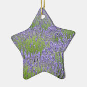紫色のラベンダーの花園 セラミックオーナメント (左)