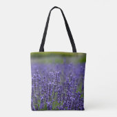 紫色のラベンダーの花 トートバッグ (裏面)