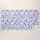 紫色のラベンダーの花 ビーチタオル (正面)