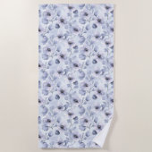 紫色のラベンダーの花 ビーチタオル (正面)