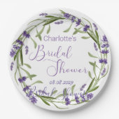 紫色のラベンダーの花 ペーパープレート (正面)