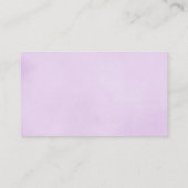 紫色のラベンダーの赤ちゃんシャワーおむつラッフルカード エンクロージャーカード (裏面)