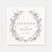 紫色のラベンダーの野結婚花の紙ナプキン スタンダードカクテルナプキン (正面)