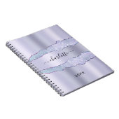 紫色のラベンダーの金属のアゲート大理石名 ノートブック (右側)