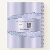 紫色のラベンダーアゲート大理石名 ノートブック (裏面)