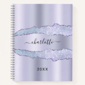 紫色のラベンダーアゲート大理石名 ノートブック (正面)