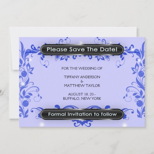 紫色のラベンダースワールつる植物日付の保存 セーブザデート (正面)