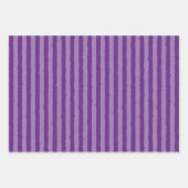 紫色のラベンダードットとストライプパターン（の模様が）ある ラッピングペーパーシート (正面3)