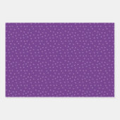 紫色のラベンダードットとストライプパターン（の模様が）ある ラッピングペーパーシート (正面2)
