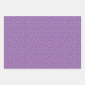 紫色のラベンダードットとストライプパターン（の模様が）ある ラッピングペーパーシート (正面)