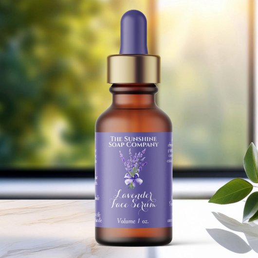 紫色のラベンダードロッパーボトルラベル2.375 x 1.25 ラベル