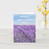 紫色のラベンダーフィールドマザーズデイカード カード (黄色い花)
