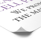 紫色のラベンダーフローラの結婚プラグ抜き式 ポスター (角)