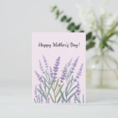 紫色のラベンダーフローラハッピーマザーズの日 シーズンポストカード (スタンド正面)