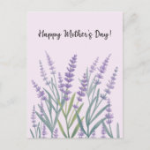 紫色のラベンダーフローラハッピーマザーズの日 シーズンポストカード (正面)