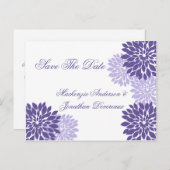 紫色のラベンダーホワイトフローラ保存日付 案内ポストカード (正面/裏面)