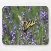 紫色のラベンダーマウスパッドの黄色い蝶 マウスパッド (正面)