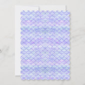 紫色のラベンダーマーメイドはかりで測ベビーガールシャワー 招待状 (裏面)