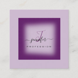 紫色のラベンダーメイクアップモノグラム名ソーシャルロゴ スクエア名刺